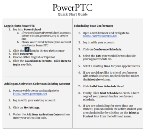 PTC Schedule